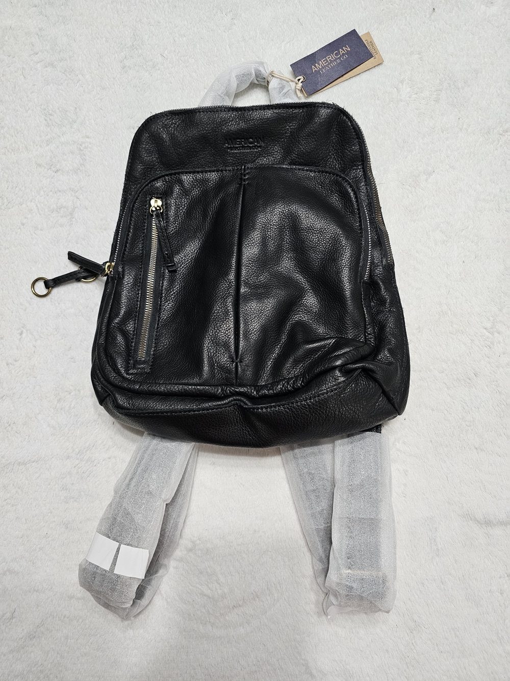 NWT American Leather Co Cleveland Backpack Black Leather